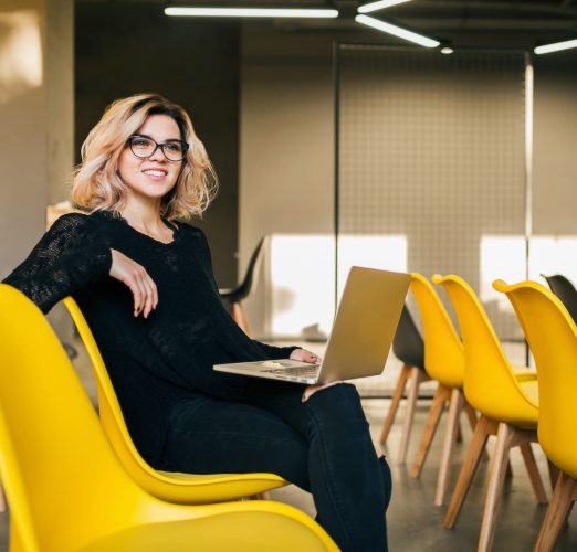 Girl-Yellow-chairs